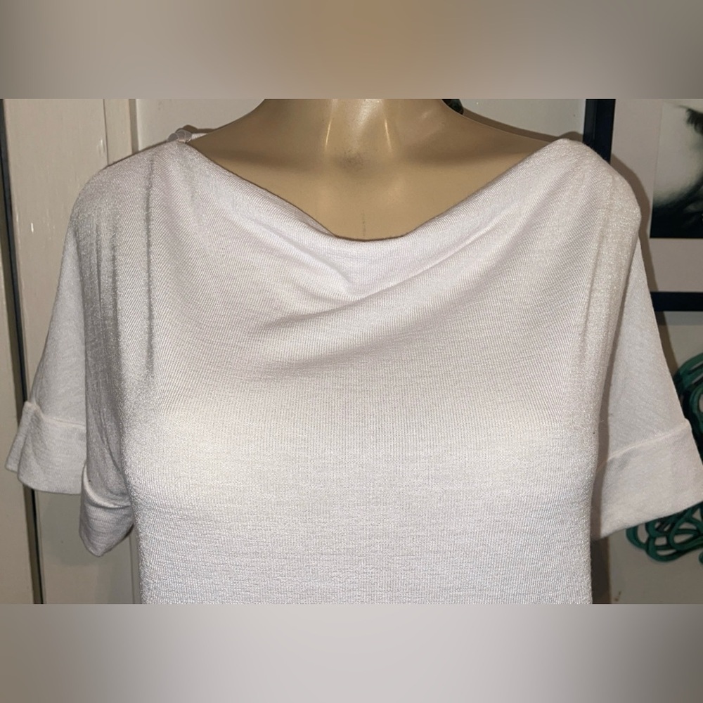 BANANA REPUBLIC White Boat Neck Jersey Knit Top – NWOT Size Small - Picture 5 of 9